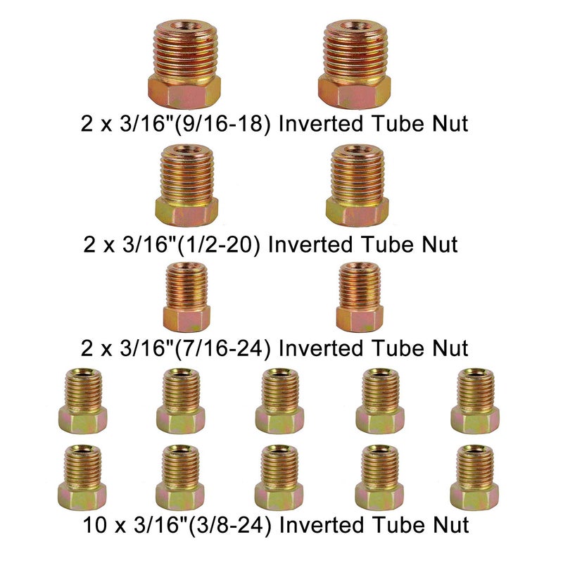 MuHize Upgraded Brake Line Tubing Kit - 25 Ft. of 3/16 Copper Coated Flexible Tube, Roll 25 ft 3/16" (Includes 16 Fittings) - Image 2